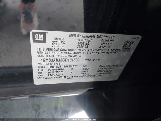 2016 CADILLAC ESCALADE 1GYS3AKJ3GR101500 Photo 8