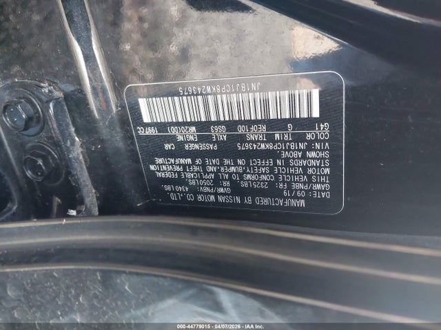 Aukcja sprzedaży 2019 Nissan Rogue Sport Sv, vin: JN1BJ1CP8KW243675, numer aukcji: 44779015