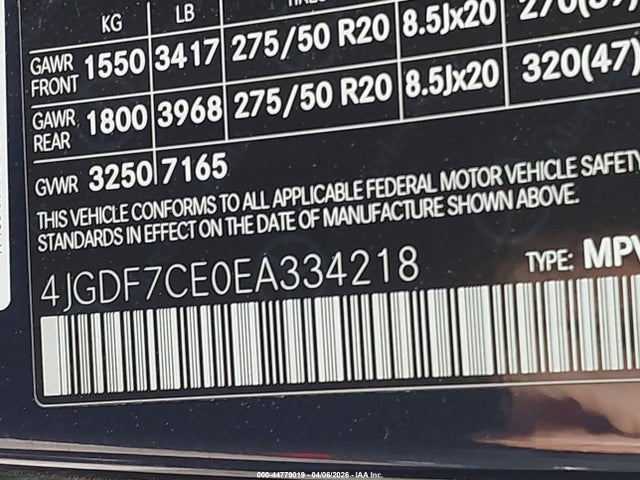 Продажа на аукционе авто 2014 Mercedes-benz Gl 450 4matic, vin: 4JGDF7CE0EA334218, номер лота: 44779019