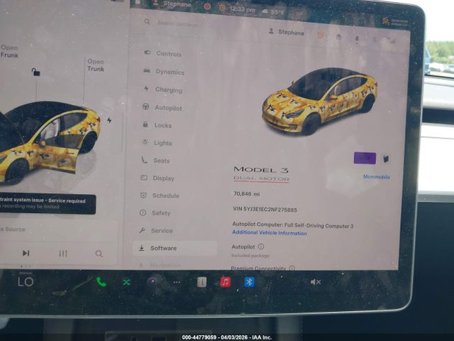 Aukcja sprzedaży 2022 Tesla Model 3 Performance Dual Motor All-wheel Drive, vin: 5YJ3E1EC2NF275885, numer aukcji: 44779059