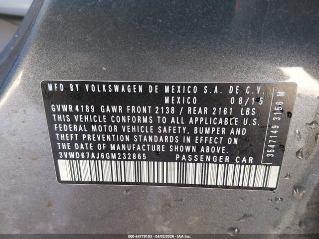 3VWD67AJ6GM232865 Volkswagen Jetta 1.4t Se