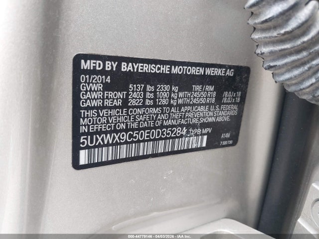 5UXWX9C50E0D35284 BMW X3 Xdrive28i