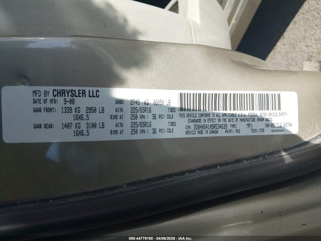 Продаж на аукціоні авто 2009 Dodge Grand Caravan Sxt, vin: 2D8HN54109R534639, номер лоту: 44779190