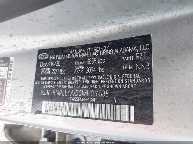 Продаж на аукціоні авто 2021 Hyundai Elantra Se, vin: 5NPLL4AG0MH016585, номер лоту: 44779238