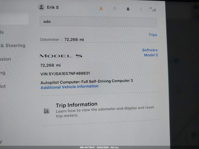 Aukcja sprzedaży 2022 Tesla Model S Dual Motor All-wheel Drive, vin: 5YJSA1E57NF489831, numer aukcji: 44779247