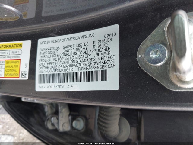 1HGCV1F31JA103110 Honda Accord Sport