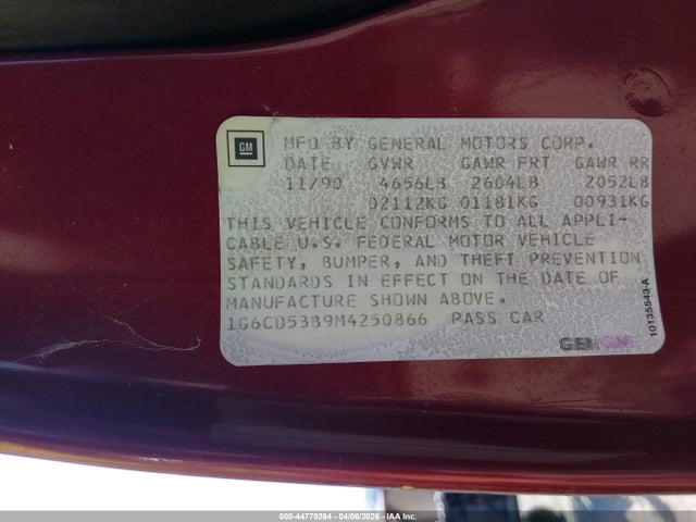 1991 CADILLAC DEVILLE 1G6CD53B9M4250866 Photo 8