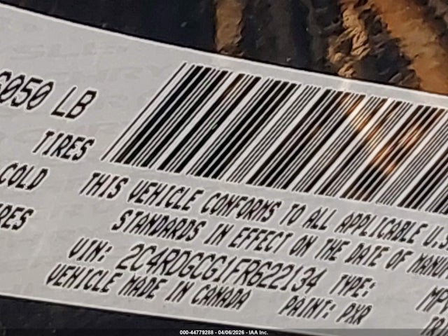 44779288 :رقم المزاد ، 2C4RDGCG1FR622134 vin ، 2015 Dodge Grand Caravan Sxt مزاد بيع