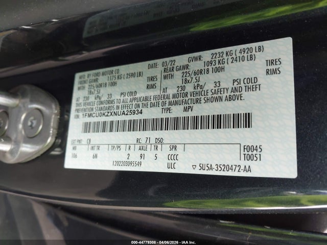 1FMCU0KZXNUA25934 Ford Escape Sel Plug-in Hybrid