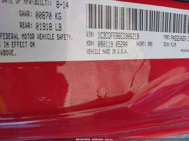 Aukcja sprzedaży 2014 Dodge Dart Gt, vin: 1C3CDFEB6ED906219, numer aukcji: 44779338