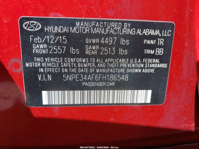 2015 HYUNDAI SONATA 5NPE34AF6FH186548 Photo 8