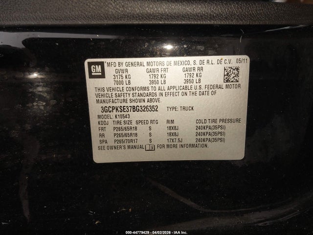 2011 CHEVROLET SILVERADO 1500 3GCPKSE37BG326352 Photo 8