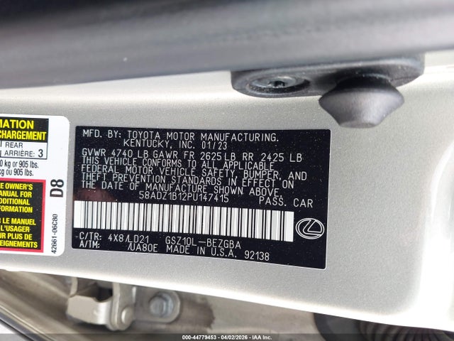 58ADZ1B12PU147415 Lexus ES 350