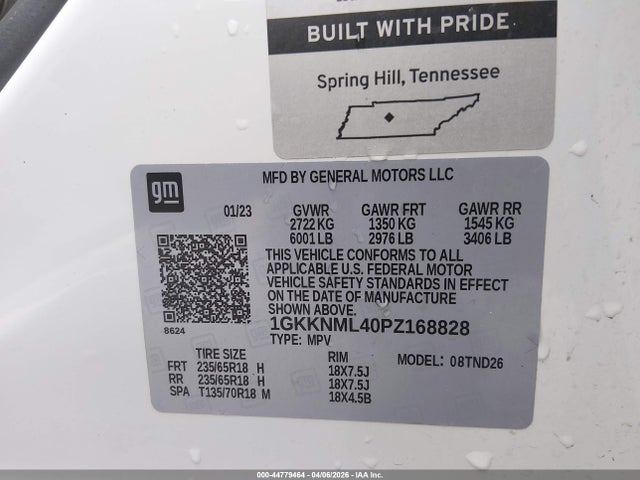 Продажа на аукционе авто 2023 Gmc Acadia Fwd Slt, vin: 1GKKNML40PZ168828, номер лота: 44779464