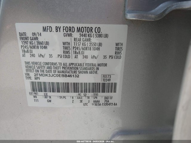 2014 FORD EDGE 2FMDK3JC0EBB46132 Photo 8