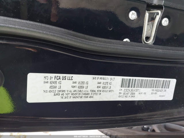 44779539 :رقم المزاد ، 2C3CDXL98JH155711 vin ، 2018 Dodge Charger Srt Hellcat Rwd مزاد بيع