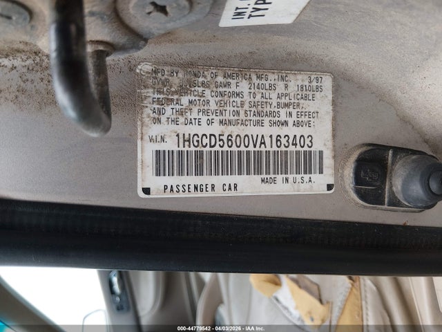 Продаж на аукціоні авто 1997 Honda Accord Sdn Special Edition, vin: 1HGCD5600VA163403, номер лоту: 44779542