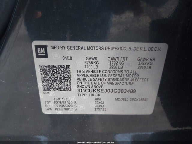 3GCUKSEJ0JG383489 Chevrolet Silverado 1500 2lz