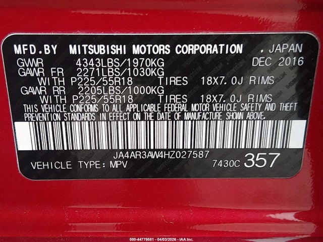 2017 MITSUBISHI OUTLANDER SPORT JA4AR3AW4HZ027587 Photo 8