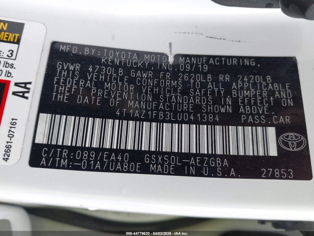 4T1AZ1FB3LU041384 Toyota AVALON XLE