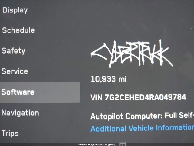 Продажа на аукционе авто 2024 Tesla Cybertruck All-wheel Drive, vin: 7G2CEHED4RA049784, номер лота: 44779638