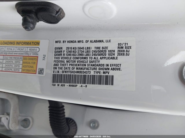 5FNYF5H24MB034373 Honda Pilot 2wd Special Edition