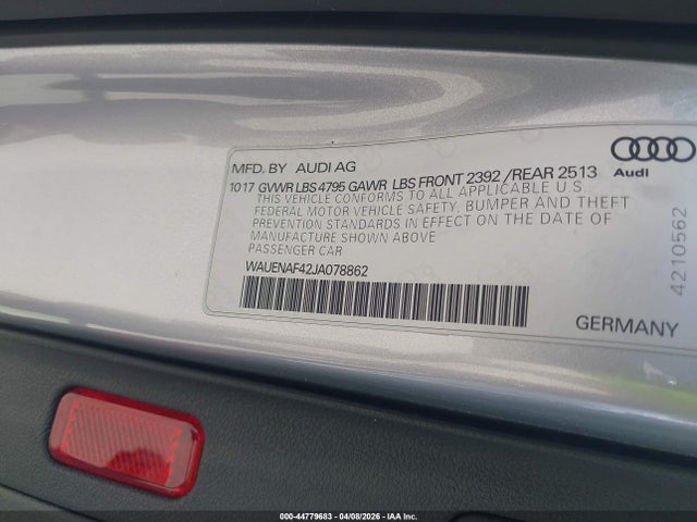 WAUENAF42JA078862 Audi A4 2.0t Premium/2.0t Tech Premium
