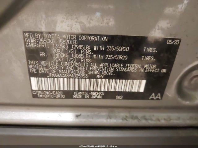 JTMABACA8PA025953 Toyota Bz4x Limited