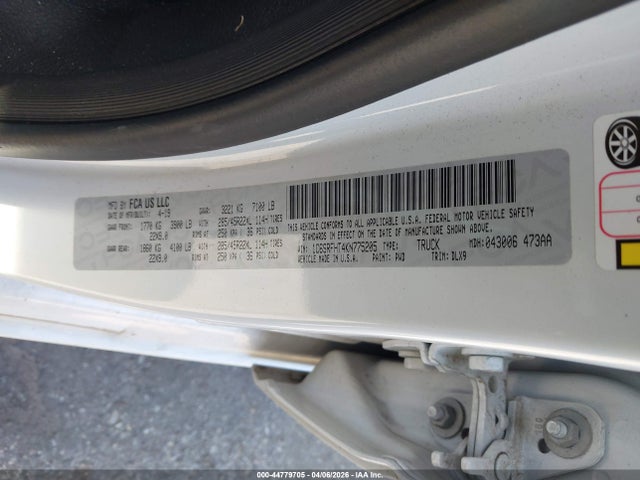 2019 Ram 1500 Limited  4x4 5'7 Box მანქანა იყიდება აუქციონზე, vin: 1C6SRFHT4KN775205, აუქციონის ნომერი: 44779705