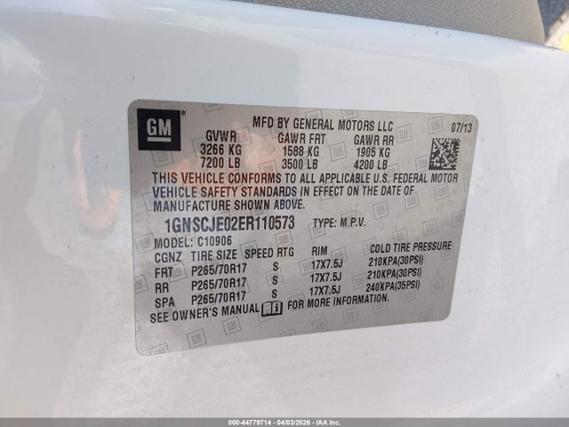 Chevrolet Suburban 1500 Lt 2014 1GNSCJE02ER110573 Image 9