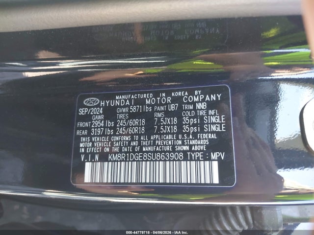 Hyundai Palisade Se 2025 KM8R1DGE8SU863908 Image 9