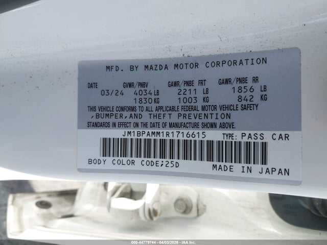 JM1BPAMM1R1716615 Mazda Mazda3 2.5 S Preferred