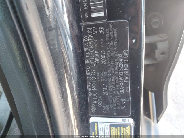 Auction sale of the 2014 Kia Forte Lx, vin: KNAFX4A6XE5228403, lot number: 44779790