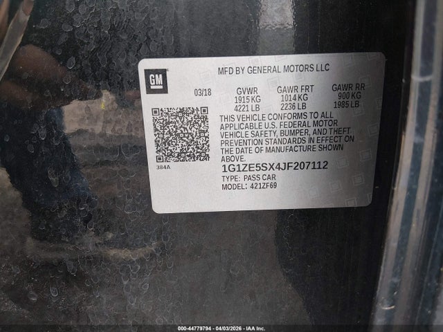 1G1ZE5SX4JF207112 Chevrolet Malibu Premier