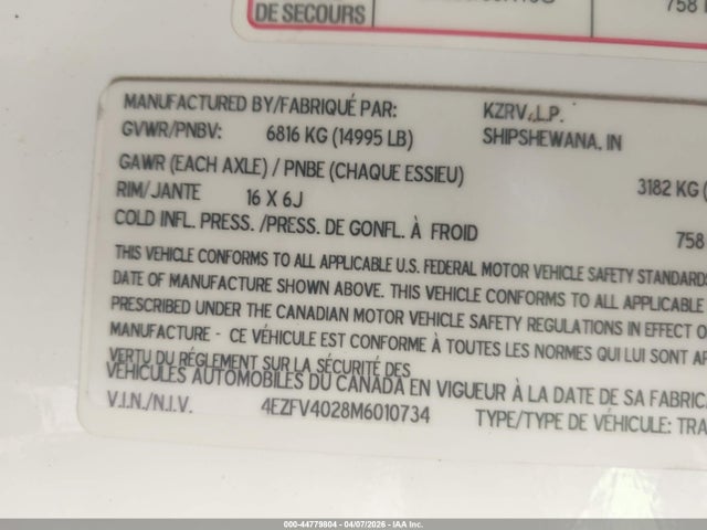 K-z Inc Durango Gold Fifth W 2021 4EZFV4028M6010734 Image 9