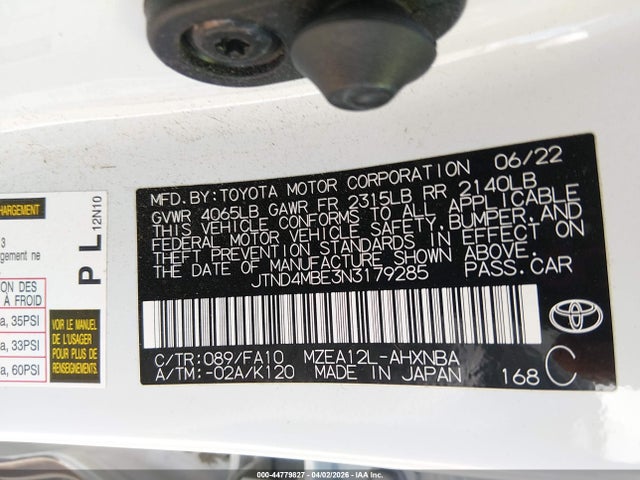 Toyota COROLLA SE 2022 JTND4MBE3N3179285 Image 9