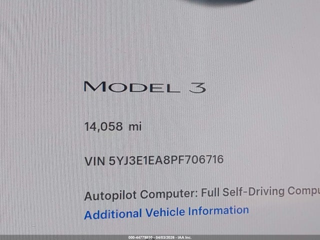 Tesla Model 3 Rear-wheel Drive 2023 5YJ3E1EA8PF706716 Image 16
