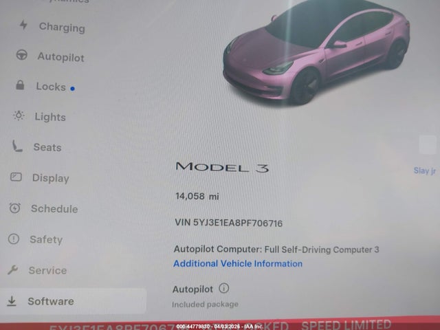 Tesla Model 3 Rear-wheel Drive 2023 5YJ3E1EA8PF706716 Image 7