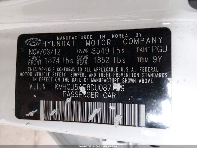 2013 HYUNDAI ACCENT KMHCU5AE8DU087729 Photo 8