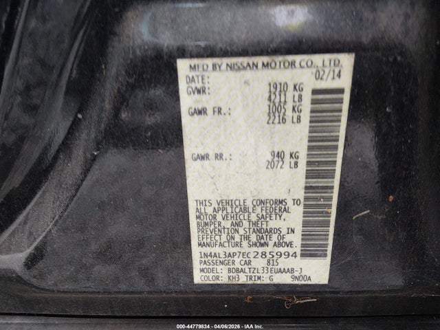 Nissan Altima 2.5 Sv 2014 1N4AL3AP7EC285994 Image 9