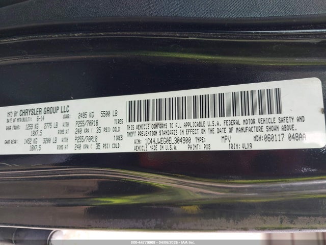 Продаж на аукціоні авто 2014 Jeep Wrangler Unlimited Altitude, vin: 1C4HJWEG0EL304900, номер лоту: 44779908