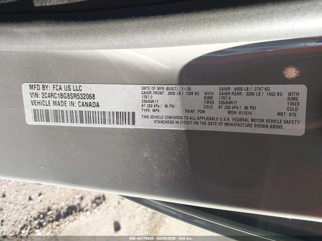 2025 CHRYSLER PACIFICA 2C4RC1BG8SR532068 Photo 8
