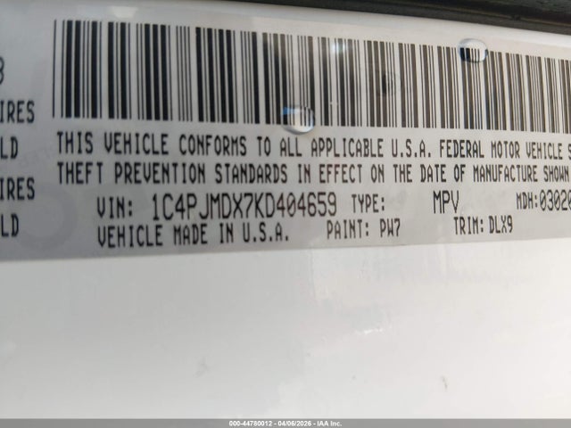 1C4PJMDX7KD404659 Jeep Cherokee Limited 4x4