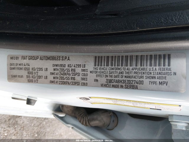 2014 FIAT 500L ZFBCFABH3EZ027400 Photo 8