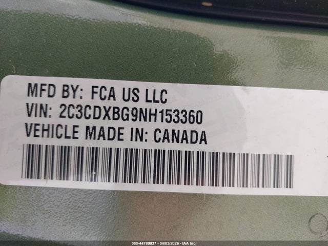 Продаж на аукціоні авто 2022 Dodge Charger Sxt Rwd, vin: 2C3CDXBG9NH153360, номер лоту: 44780037
