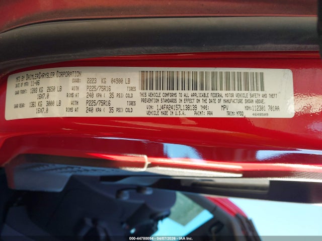 Продаж на аукціоні авто 2007 Jeep Wrangler X, vin: 1J4FA24157L138139, номер лоту: 44780054