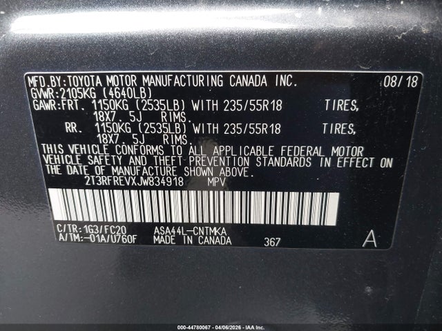 2T3RFREVXJW834918 Toyota Rav4 Adventure