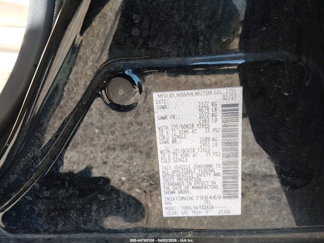 Nissan Rogue Sl 2017 5N1AT2MV2HC798469 Image 9