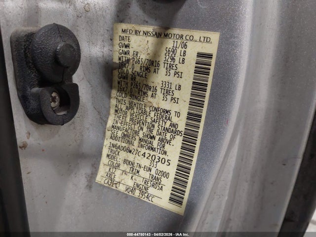 Aukcja sprzedaży 2007 Nissan Frontier Se, vin: 1N6AD06W27C420305, numer aukcji: 44780143