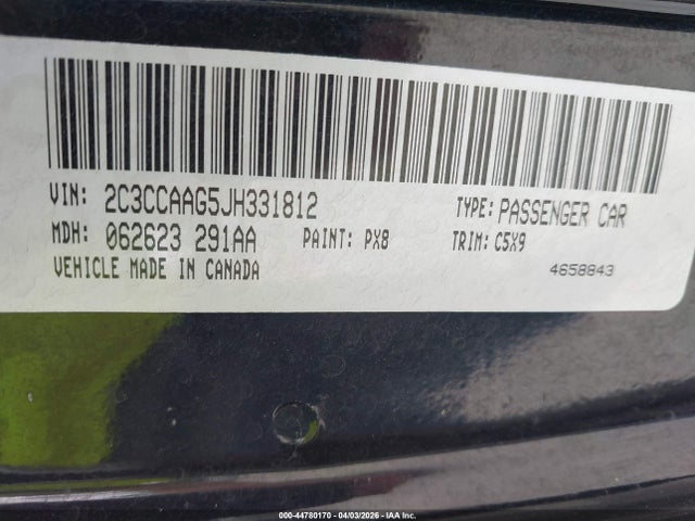 44780170 :رقم المزاد ، 2C3CCAAG5JH331812 vin ، 2018 Chrysler 300 Touring مزاد بيع